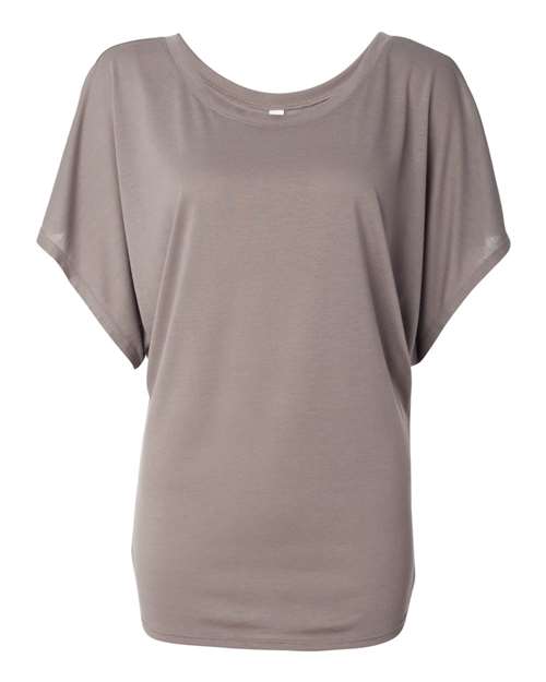 BELLA + CANVAS 8821 Women’s Flowy Draped Dolman Tee - Pebble Brown - front