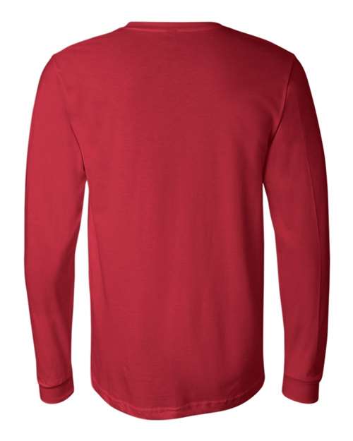 Bella+Canvas 3501 Unisex Jersey Long Sleeve Tee - Red - back