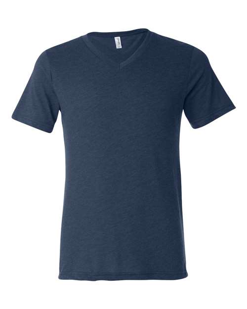 Bella + Canvas 3415 Triblend V-Neck Tee - Navy Triblend - front