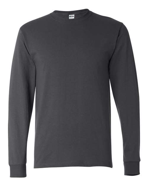 Jerzees 29LSR Unisex Dri-Power Long Sleeve 50/50 T-Shirt - Charcoal Grey - front