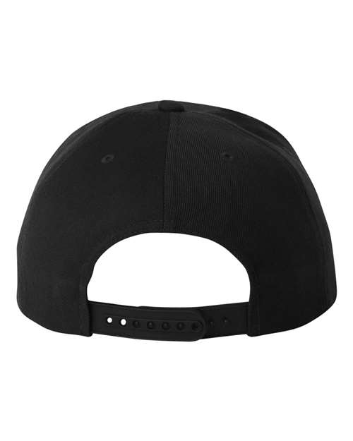 Yupoong 6089M Premium Flat Bill Snapback Cap - Black - back