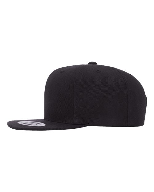Yupoong 6089M Premium Flat Bill Snapback Cap - Black - side