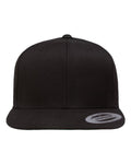 Yupoong 6089M Premium Flat Bill Snapback Cap - Black - front