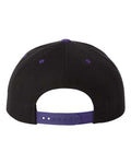 Yupoong 6089M Premium Flat Bill Snapback Cap - Black/ Purple - back
