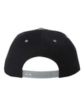 Yupoong 6089M Premium Flat Bill Snapback Cap - Black/ Silver - back