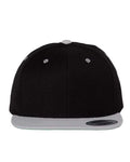 Yupoong 6089M Premium Flat Bill Snapback Cap - Black/ Silver - front