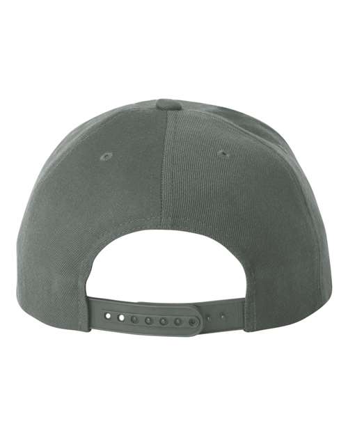 Yupoong 6089M Premium Flat Bill Snapback Cap - Dark Grey - back