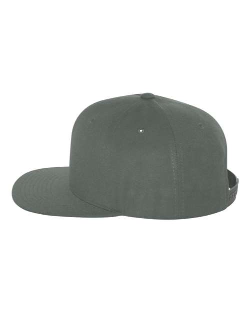 Yupoong 6089M Premium Flat Bill Snapback Cap - Dark Grey - side