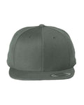Yupoong 6089M Premium Flat Bill Snapback Cap - Dark Grey - front