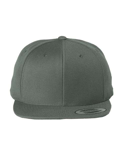 Yupoong 6089M Premium Flat Bill Snapback Cap - Dark Grey - front