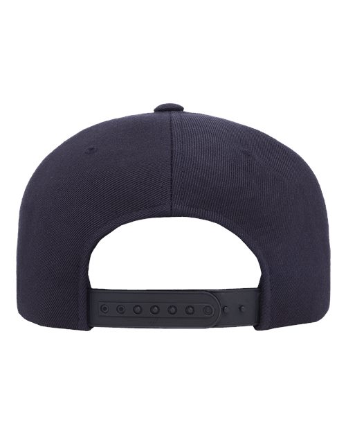 Yupoong 6089M Premium Flat Bill Snapback Cap - Dark Navy - back