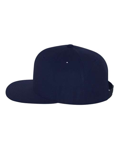 Yupoong 6089M Premium Flat Bill Snapback Cap - Navy - side