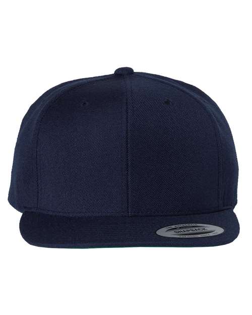 Yupoong 6089M Premium Flat Bill Snapback Cap - Navy - front