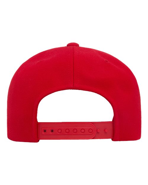 Yupoong 6089M Premium Flat Bill Snapback Cap - Red - back