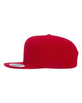 Yupoong 6089M Premium Flat Bill Snapback Cap - Red - side