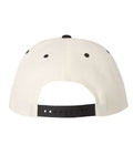 Yupoong 6089M Premium Flat Bill Snapback Cap - Natural/ Black - back
