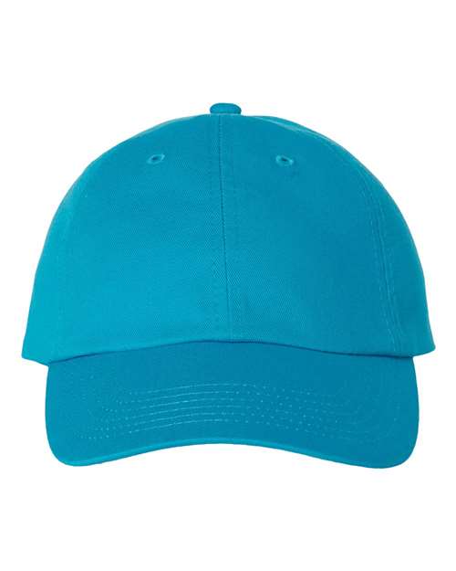 Valucap VC300A Bio-Washed Classic Dad Hat - Neon Blue - front