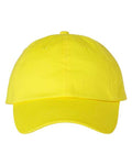Valucap VC300A Bio-Washed Classic Dad Hat - Neon Yellow - front