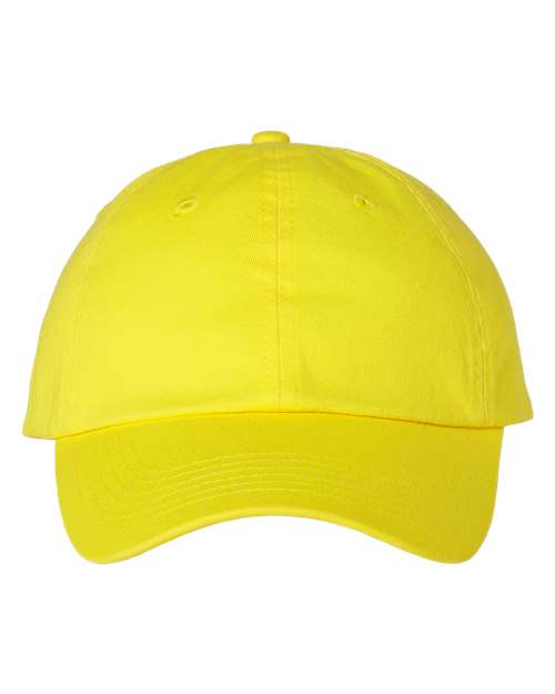 Valucap VC300A Bio-Washed Classic Dad Hat - Neon Yellow - front