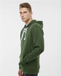 J. America 8830 Men's Sport Lace Hooded Sweatshirt - Forest - model side