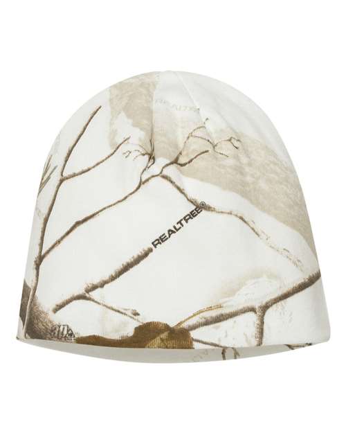 Kati LCB08 8" Licensed Camo Beanie - White Realtree AP - front