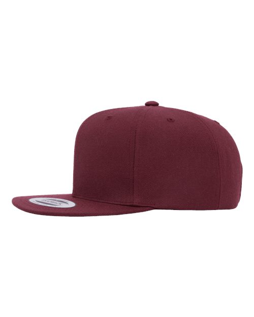 Yupoong 6089M Premium Flat Bill Snapback Cap - Maroon - side