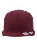 Yupoong 6089M Premium Flat Bill Snapback Cap - Maroon - front