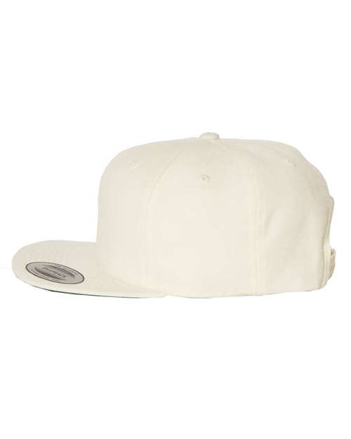 Yupoong 6089M Premium Flat Bill Snapback Cap - Natural - side
