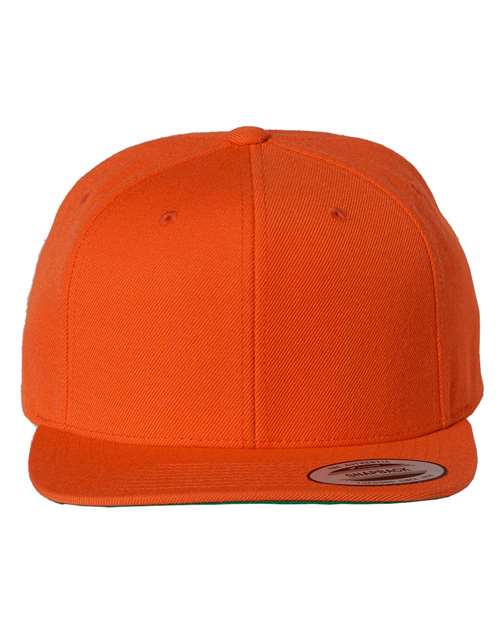 Yupoong 6089M Premium Flat Bill Snapback Cap - Orange - front