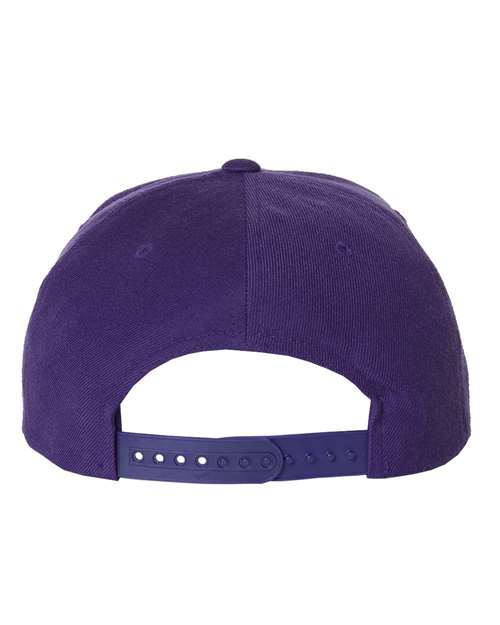 Yupoong 6089M Premium Flat Bill Snapback Cap - Purple - back