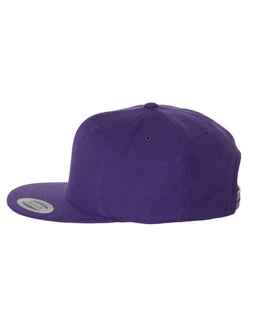Yupoong 6089M Premium Flat Bill Snapback Cap - Purple - side