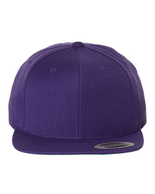 Yupoong 6089M Premium Flat Bill Snapback Cap - Purple - front