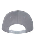 Yupoong 6089M Premium Flat Bill Snapback Cap - Silver - back