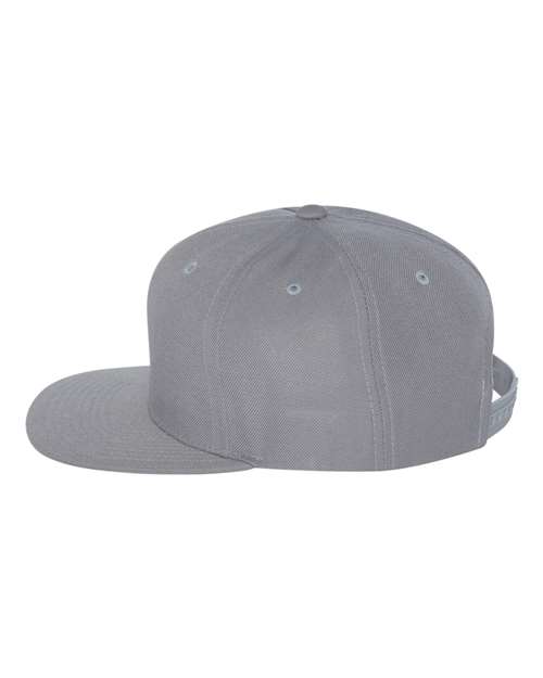 Yupoong 6089M Premium Flat Bill Snapback Cap - Silver - side