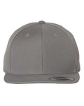 Yupoong 6089M Premium Flat Bill Snapback Cap - Silver - front
