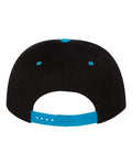 Yupoong 6089M Premium Flat Bill Snapback Cap - Black/ Teal - back