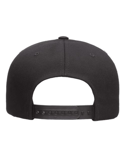 Yupoong 6007 Five-Panel Cotton Twill Snapback Cap - Black - back