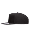 Yupoong 6007 Five-Panel Cotton Twill Snapback Cap - Black - side