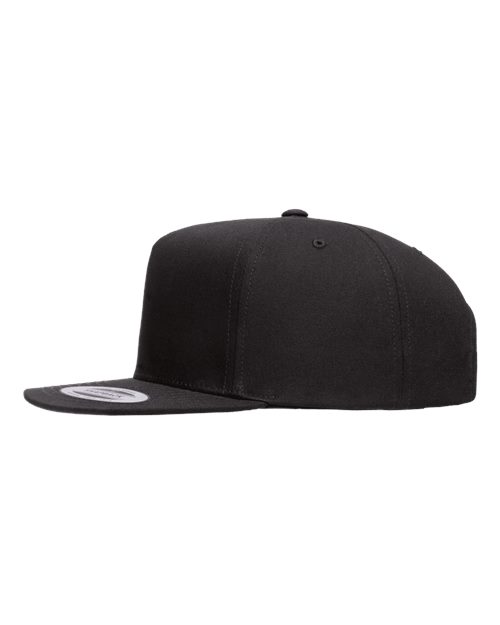 Yupoong 6007 Five-Panel Cotton Twill Snapback Cap - Black - side