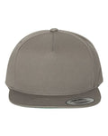 Yupoong 6007 Five-Panel Cotton Twill Snapback Cap - Grey - front