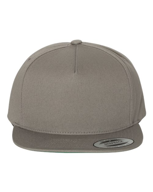Yupoong 6007 Five-Panel Cotton Twill Snapback Cap - Grey - front