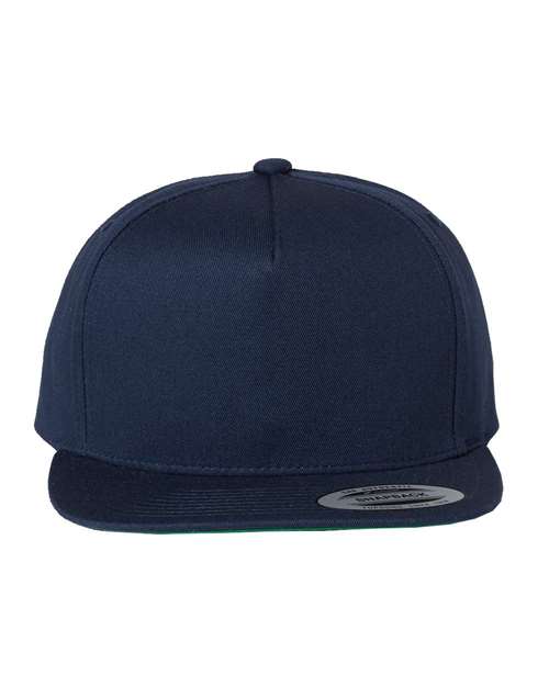 Yupoong 6007 Five-Panel Cotton Twill Snapback Cap - Navy - front
