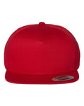 Yupoong 6007 Five-Panel Cotton Twill Snapback Cap - Red - front