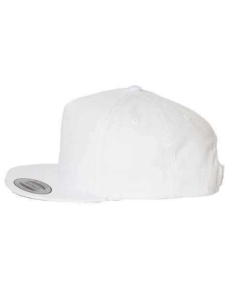 Yupoong 6007 Five-Panel Cotton Twill Snapback Cap - White - side