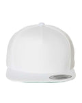 Yupoong 6007 Five-Panel Cotton Twill Snapback Cap - White - front