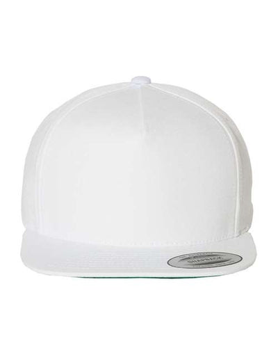 Yupoong 6007 Five-Panel Cotton Twill Snapback Cap - White - front