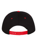Yupoong 6007 Five-Panel Cotton Twill Snapback Cap - Black/ Red - back