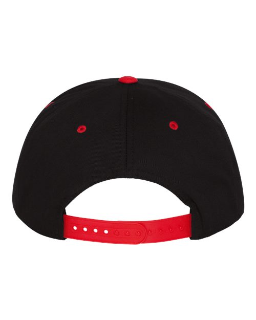 Yupoong 6007 Five-Panel Cotton Twill Snapback Cap - Black/ Red - back