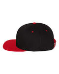 Yupoong 6007 Five-Panel Cotton Twill Snapback Cap - Black/ Red - side