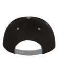 Yupoong 6007 Five-Panel Cotton Twill Snapback Cap - Black/ Grey - back